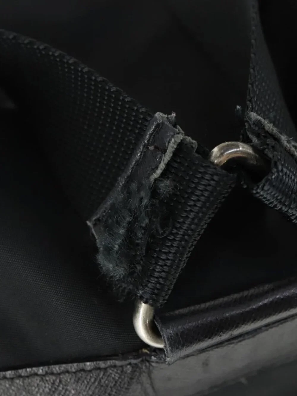 PRADA Backpack Nylon Black Silver Auth bs33077